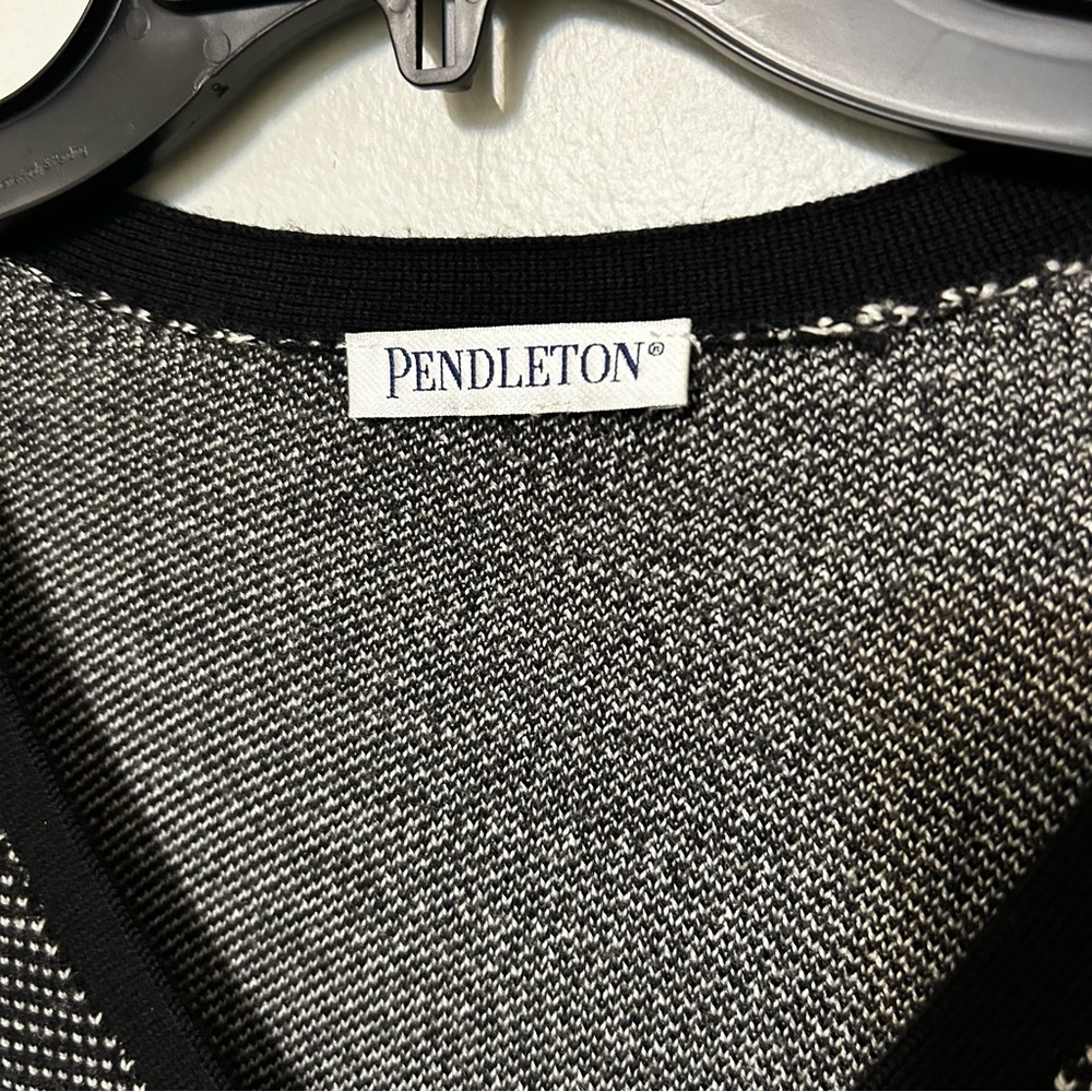 Pendleton Striped Wool Knit Sweater Cardigan Butt… - image 3